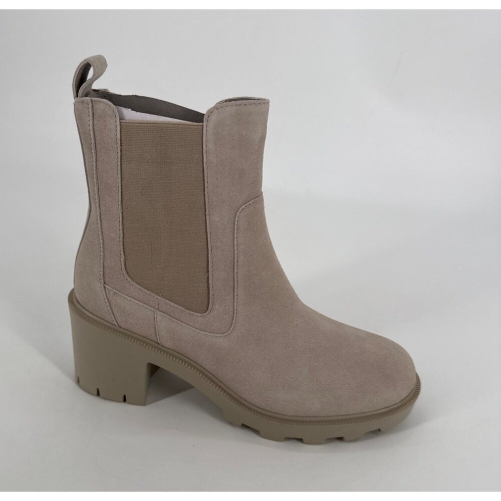 Lisa Vicky Womens Boot Jolt Chelsea Beige Split Suede Size 9.5 - Picture 2 of 10